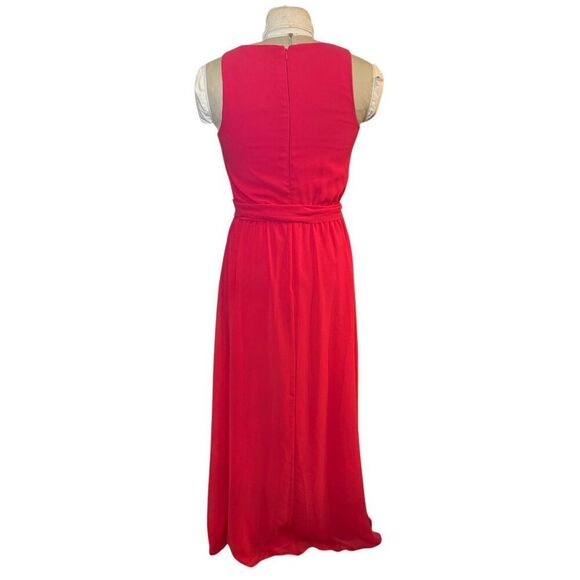 Vince Camuto Fliowy Blouson Halter Maxi Dress Sz. 6 Red - Picture 3 of 8